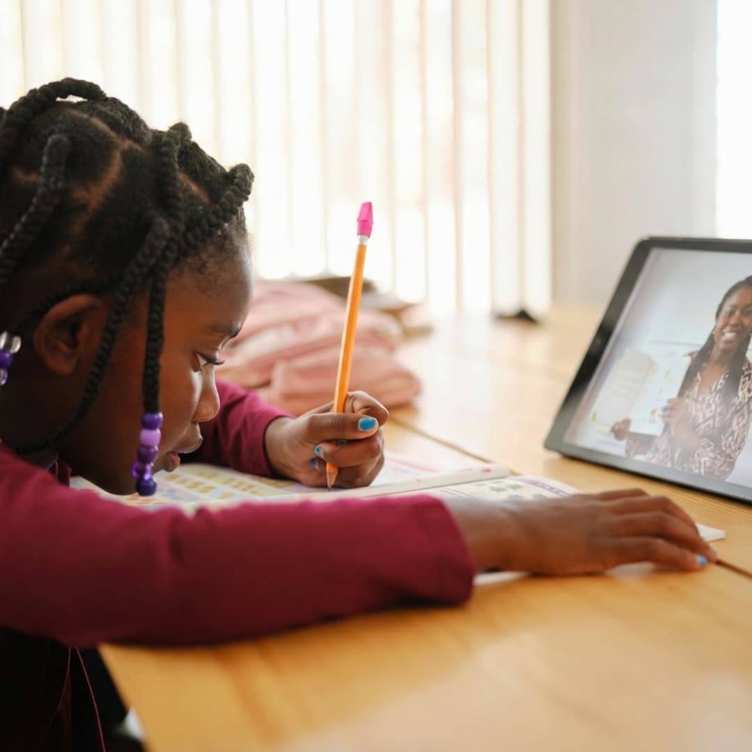 Students connecting online